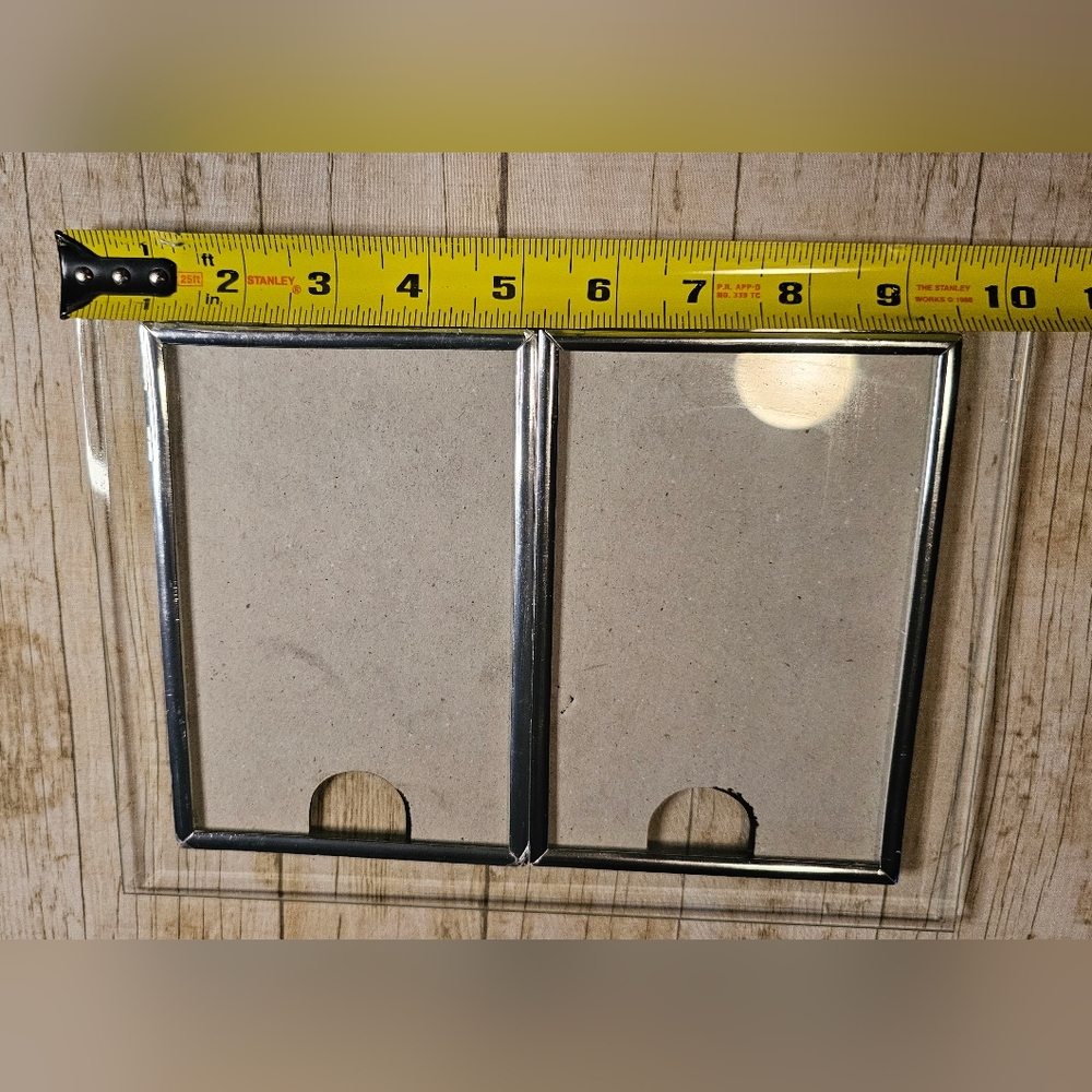 Picture Frames ☆ 2 Side by Side 4x6 photos □■ w/ chrome border ■□ - Picture 5 of 7